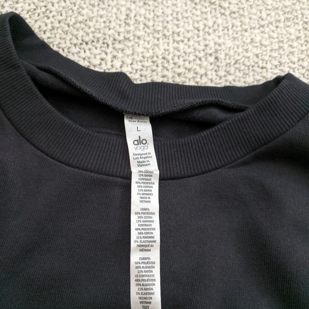ALO Hook-up Lattice Long Sleeve Pullover Sweater L - Picture 8 of 8